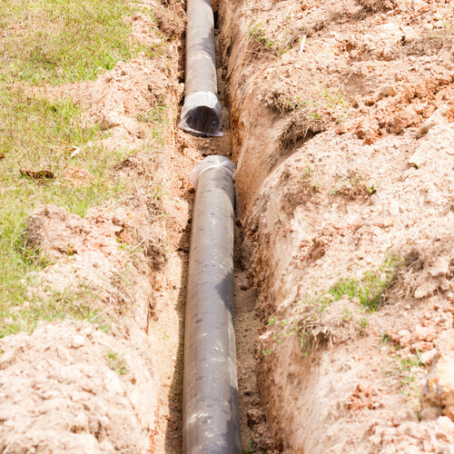 pipes laying in the ground
